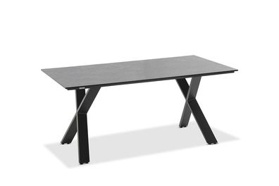 Gartentisch Noha 220x95 Tischplatte HPL Granit X-Gestell Aluminium Anthrazit