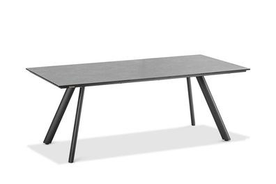 Gartentisch Noha 200x95 Tischplatte HPL Granit Stativprofil Aluminium Anthrazit