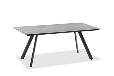 Gartentisch Noha 200x95 Tischplatte HPL Zement Stativprofil Aluminium Anthrazit