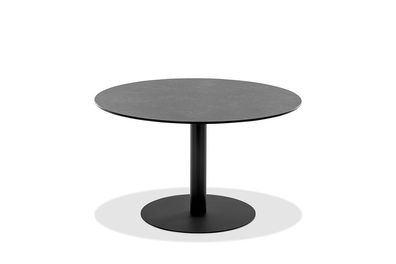 Gartentisch Bistrox 95 rund Tischplatte HPL Granit Gestell Stahl in Anthrazit