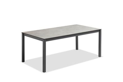 Gartentisch Velinax 160x95 Tischplatte HPL Zement Gestell Edelstahl Anthrazit