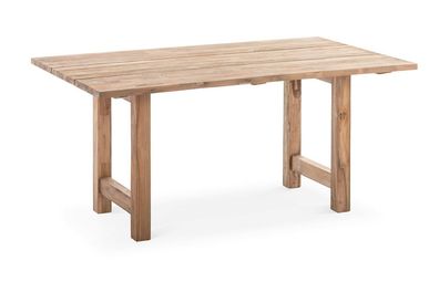 Gartentisch Unito 160x95 Tischplatte Teakholz recycelt Holzgestell mit Stegen