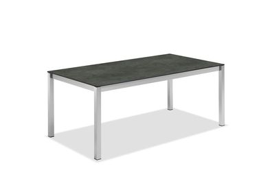 Gartentisch Velinax 160x95 Tischplatte HPL Graphit Gestell Edelstahl Gebürstet