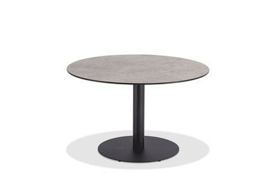 Gartentisch Bistrox 125 rund Tischplatte HPL Zement Gestell Stahl in Anthrazit