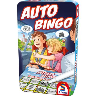 Schmidt Games 51434 Car Bingo, Bring Me With Game In The Metal Box,