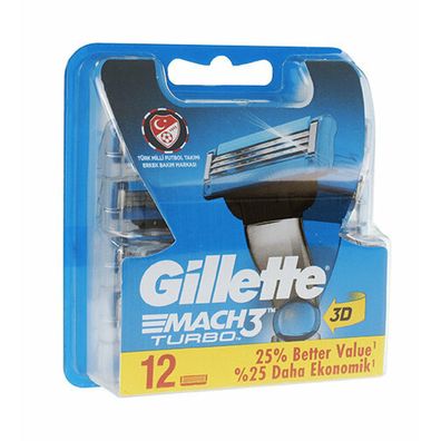 Gillette Mach3 Turbo Ersatzklingen 12 Stück für Männer