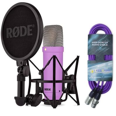 Rode NT1 Signature Purple Studio-Mikrofon Lila mit XLR-Kabel Lila