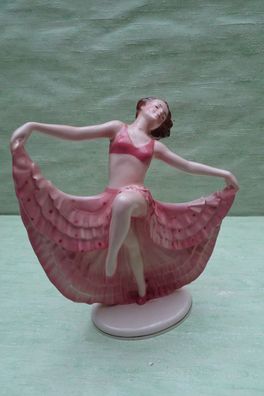 Hertwig Katzhütte Tänzerin "rosa" Art Deco ca 29,5cm