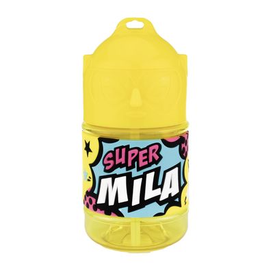 Wasserflasche f. Kinder mit Namen für Schule und Freizeit-BPA frei-Trinkflasche Mila
