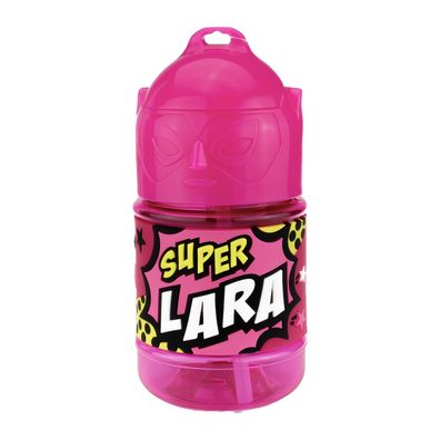 Wasserflasche f. Kinder mit Namen für Schule und Freizeit-BPA frei-Trinkflasche Lara