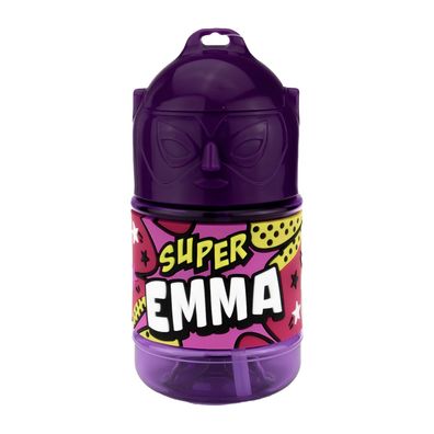 Wasserflasche f. Kinder mit Namen für Schule und Freizeit-BPA frei-Trinkflasche Emma