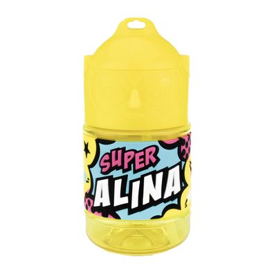 Wasserflasche f. Kinder mit Namen für Schule und Freizeit-BPA frei-Trinkflasche Alina
