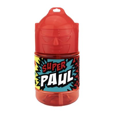 Wasserflasche f. Kinder mit Namen für Schule und Freizeit-BPA frei-Trinkflasche Paul