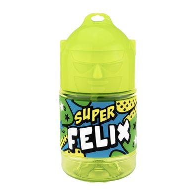 Wasserflasche f. Kinder mit Namen für Schule und Freizeit-BPA frei-Trinkflasche Felix