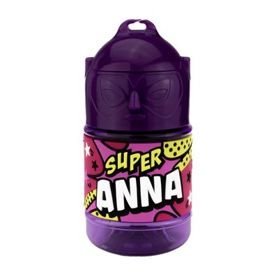 Wasserflasche f. Kinder mit Namen für Schule und Freizeit-BPA frei-Trinkflasche Anna