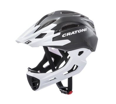 Cratoni Fahrradhelm C-Maniac (Freeride) Gr. S/ M (52-56cm) schwarz/ weiß matt
