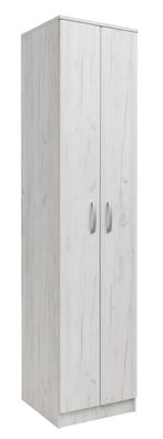 Drehtürenschrank / Kleiderschrank Muros 01, Farbe: Eiche Weiß - 222 x 50 x 52 cm