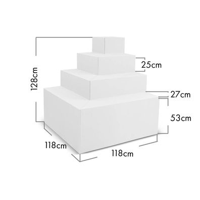 TrendStone Ecktreppe Smart 118 x 118 cm | H 128 cm 4-stufig für Beckentiefe 150 ...