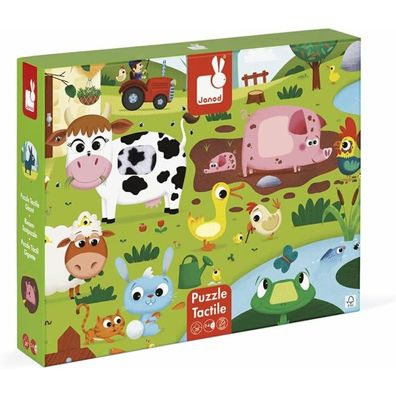JANOD Taktiles Puzzle Tiere auf dem Bauernhof 20 Teile