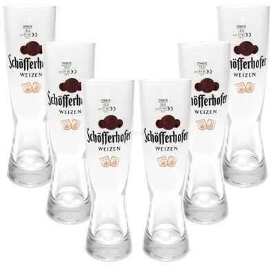 2x Schöfferhofer Weizen Bierglas Glas Gläser-Set - 2x Biergläser 0,5l geeicht