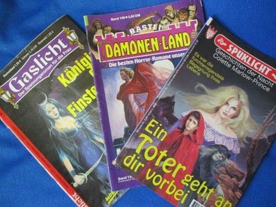 3 Grusel-Horror-Romane von Spuklicht / Dämonen-Land / Gaslicht