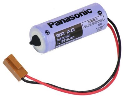 Panasonic Lithium 3V Batterie BR-AG + JAE-Stecker IL-2S-S3L A Zelle 2200 mAh Hocht...