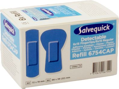 Salvequick®-Refill-Einsatz 6754, detectable , 30 Pflasterstrips | Packung (15 Stück
