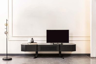 Schwarzer Modernes Sideboard Luxuriöser TV-Ständer RTV-Lowboard Tisch