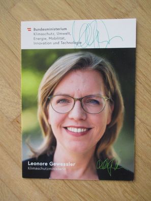 Österreich Bundesministerin Die Grünen Leonore Gewessler - handsigniertes Autogramm!!