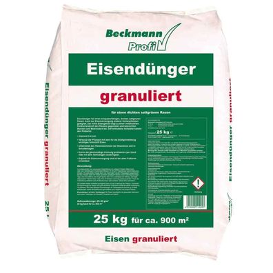 25 kg granulierter Beckmann Eisendünger 2-4mm f. ca. 900m²