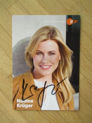 ZDF Fernsehmoderatorin Nadine Krüger - handsigniertes Autogramm!!