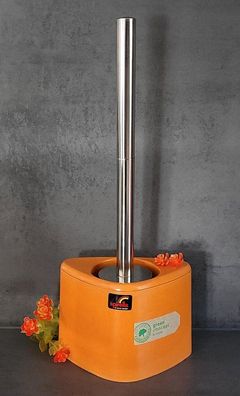 Spirella Trix Eco WC- Bürste Orange. Dreieck-Design. Aus Bambushäcksel