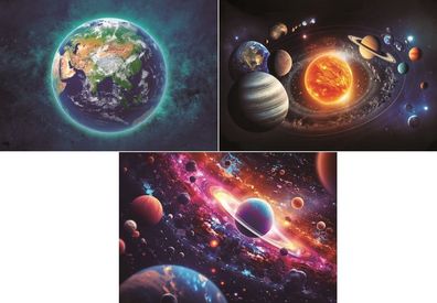3 D Ansichtskarte Erde Sonne Planeten Postkarte Wackelkarte Hologrammkarte Bilder