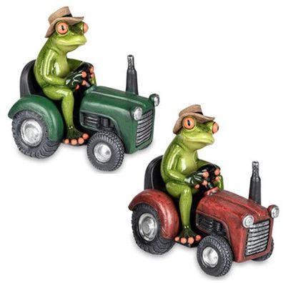 Formano Frosch mit Traktor grün rotbraun Landwirt Deko NEU