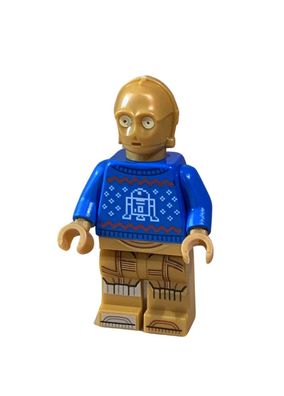 Lego Minifigur C-3PO im Festtags Pullover