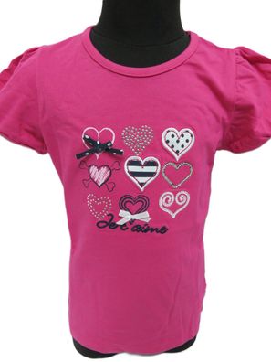 Salt & Pepper - Mädchen T-Shirt mit edler Stickerei * Herzen * pink