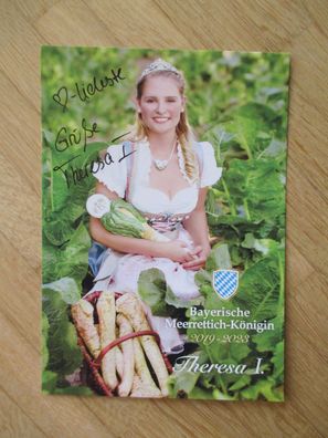 Bayerische Meerrettich-Königin 2019-2023 Theresa I. - handsigniertes Autogramm!!!