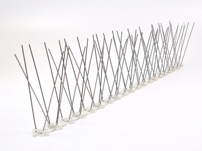 Spatzenabwehr, Spatzenabwehrspike, Vogelabwehr: 60 Edelstahlspitzen auf 50 cm Leiste