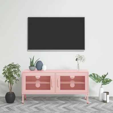 vidaXL TV-Schrank Rosa 105x35x50 cm Stahl