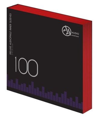 100x 12" Deluxe Audiophile Antistatic Inner Sleeves (Red) - Audio Anatomy - (Viny...