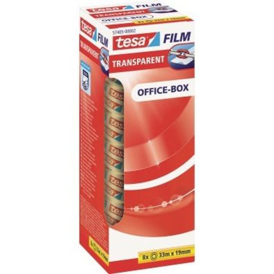tesafilm® transparent Office-Box 57405 8er-Office-Box, 33 m x 19 mm