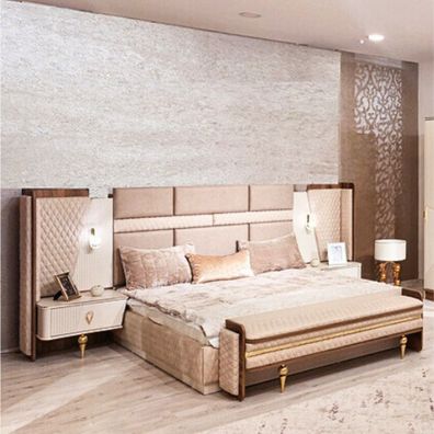 Schlafzimmer Garnitur Luxus Design Bett 2xNachttische Modern Einrichtung
