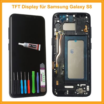 LCD Display Für Samsung Galaxy S8 SM-G950F Bildschirm TouchScreen Schwarz auf ...