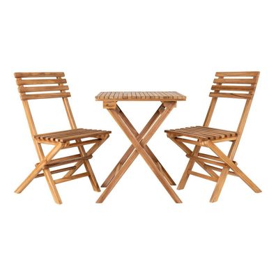 Cuenca ? Bistro-Set, 2 Stühle und 1 Tisch, Teak, natur, von House Nordic