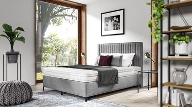 Einrichtung Bett Textil Luxus Design Boxspringbett Schlafzimmer Holz Doppel