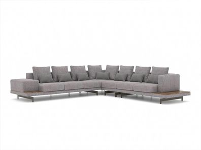 Grau Sofa Couch L-Form Designer Textil Möbel Polstersofa Wohnzimmer Neu