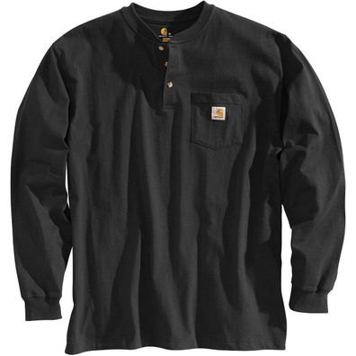 Carhartt Workwear POCKET HENLEY L/ S - Black 104 L