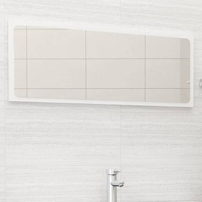 Badspiegel Hochglanz-Weiß 100x1,5x37 cm Holzwerkstoff