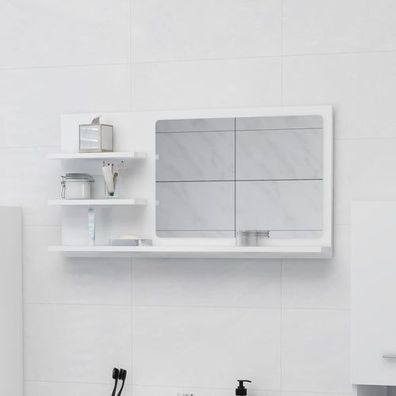 Badspiegel Hochglanz-Weiß 90x10,5x45 cm Holzwerkstoff
