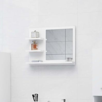 Badspiegel Weiß 60x10,5x45 cm Holzwerkstoff